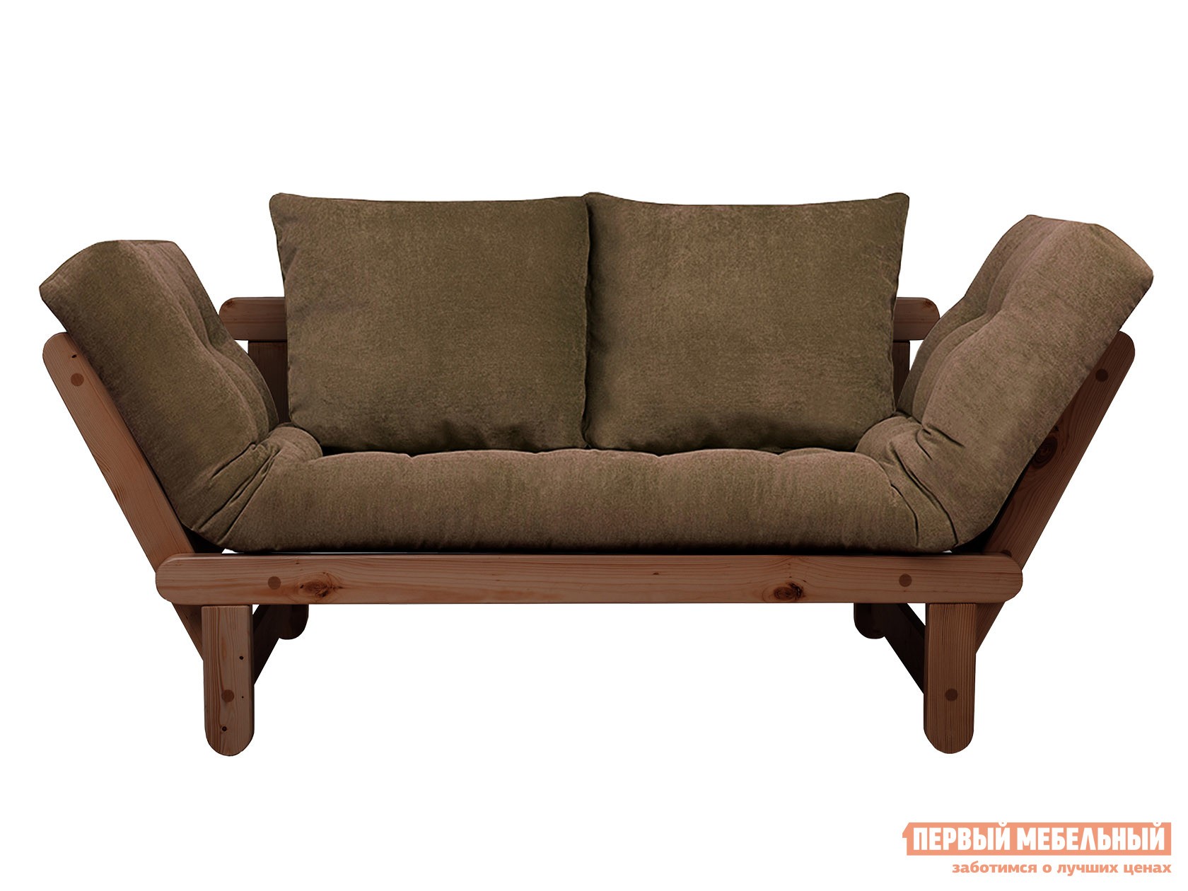 Прямой диван  Сламбер Коричневый, вельвет, Орех