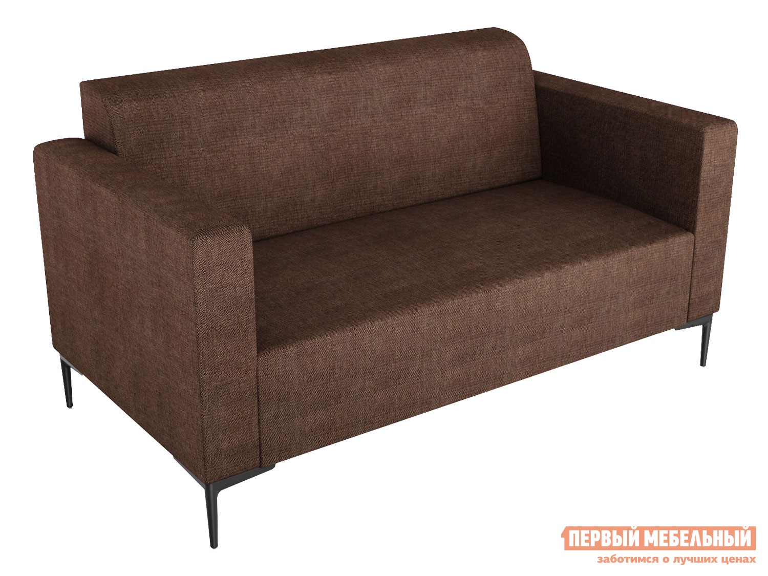 Прямой диван  Ник Кофейный, рогожка