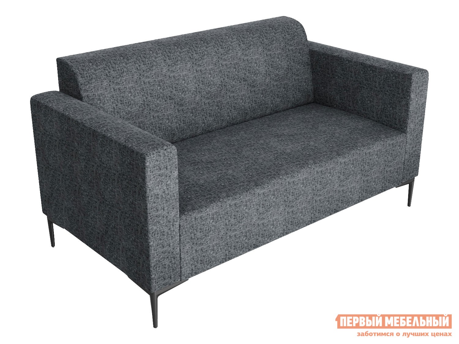 Прямой диван  Ник Черный меланж, рогожка