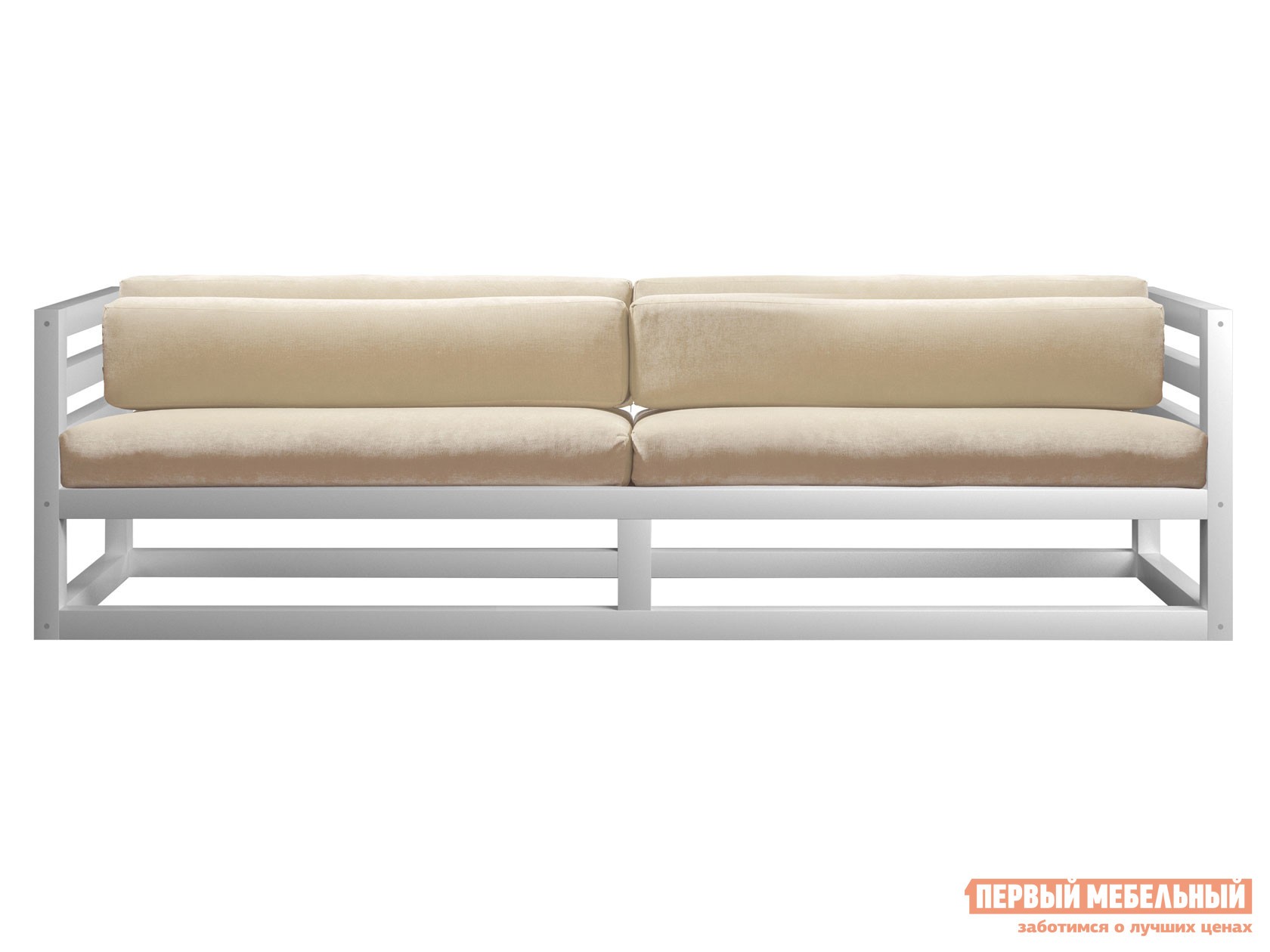 Прямой диван  Магнус Белая эмаль, Белый, вельвет