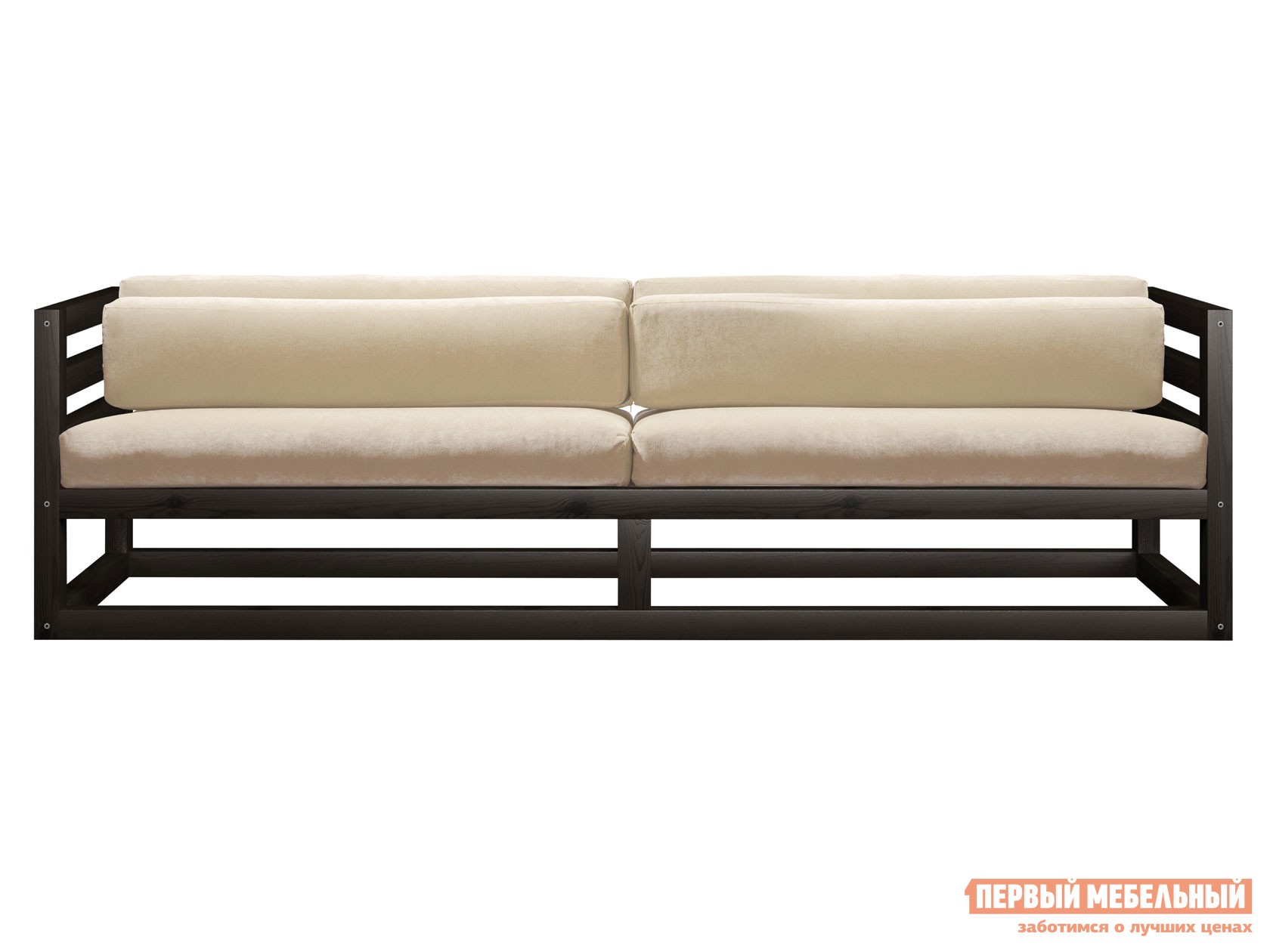 Прямой диван  Магнус Венге, Белый, вельвет