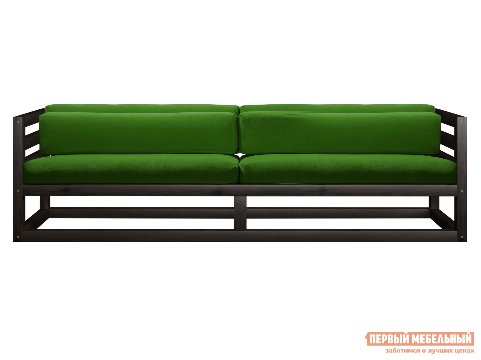 Прямой диван  Магнус Венге, Зеленый, вельвет