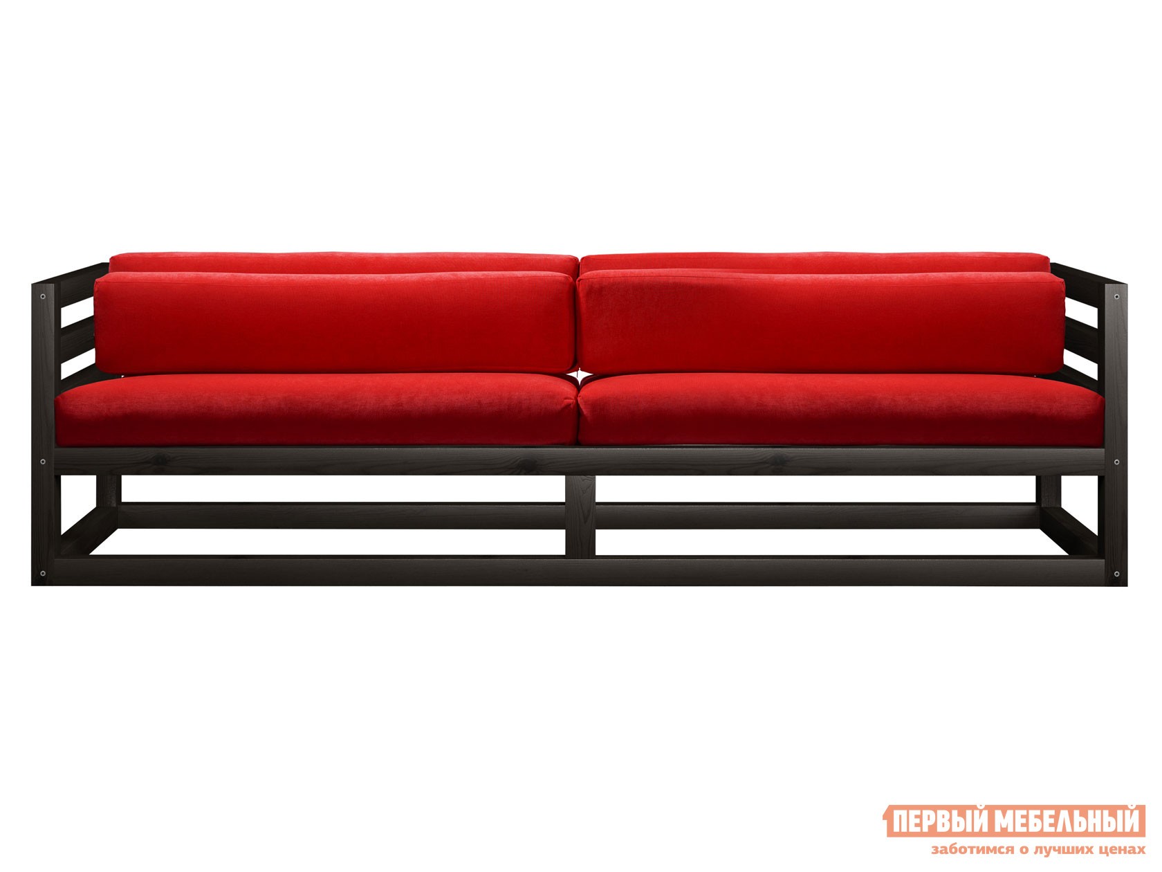 Прямой диван  Магнус Венге, Красный, вельвет