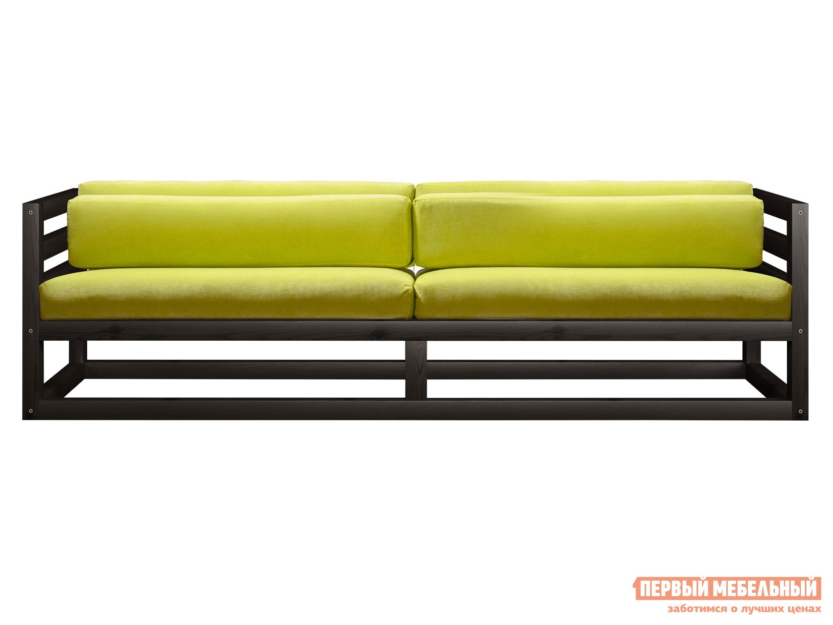 Прямой диван  Магнус Венге, Лимонный, вельвет