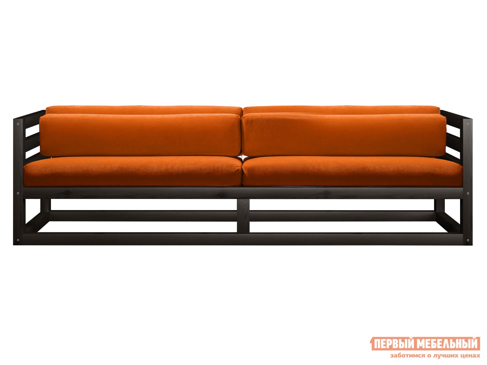 Прямой диван  Магнус Венге, Оранжевый, вельвет