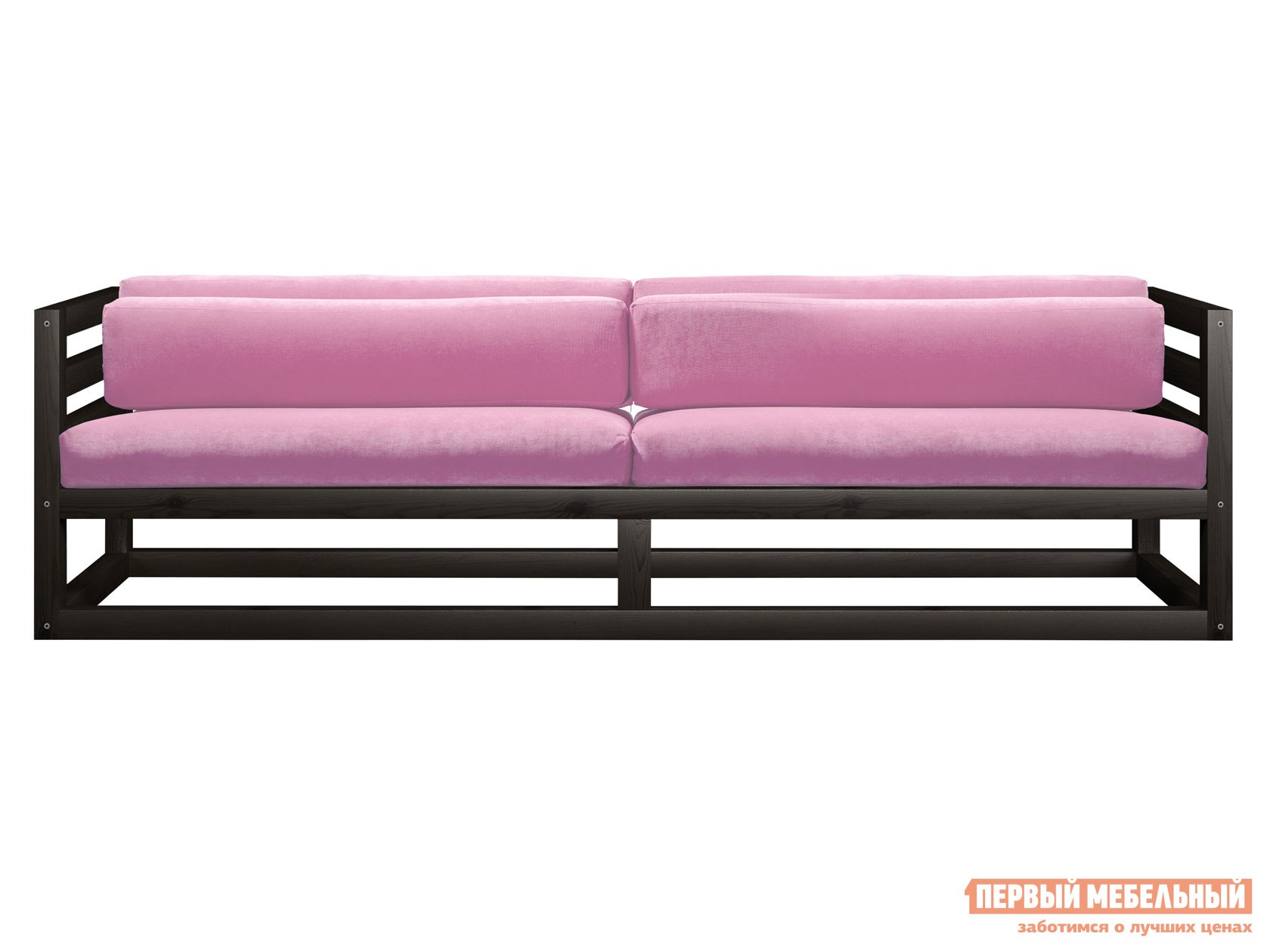 Прямой диван  Магнус Венге, Розовый, вельвет