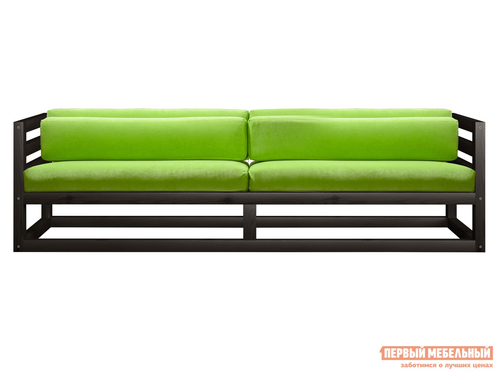 Прямой диван  Магнус Венге, Салатовый, вельвет