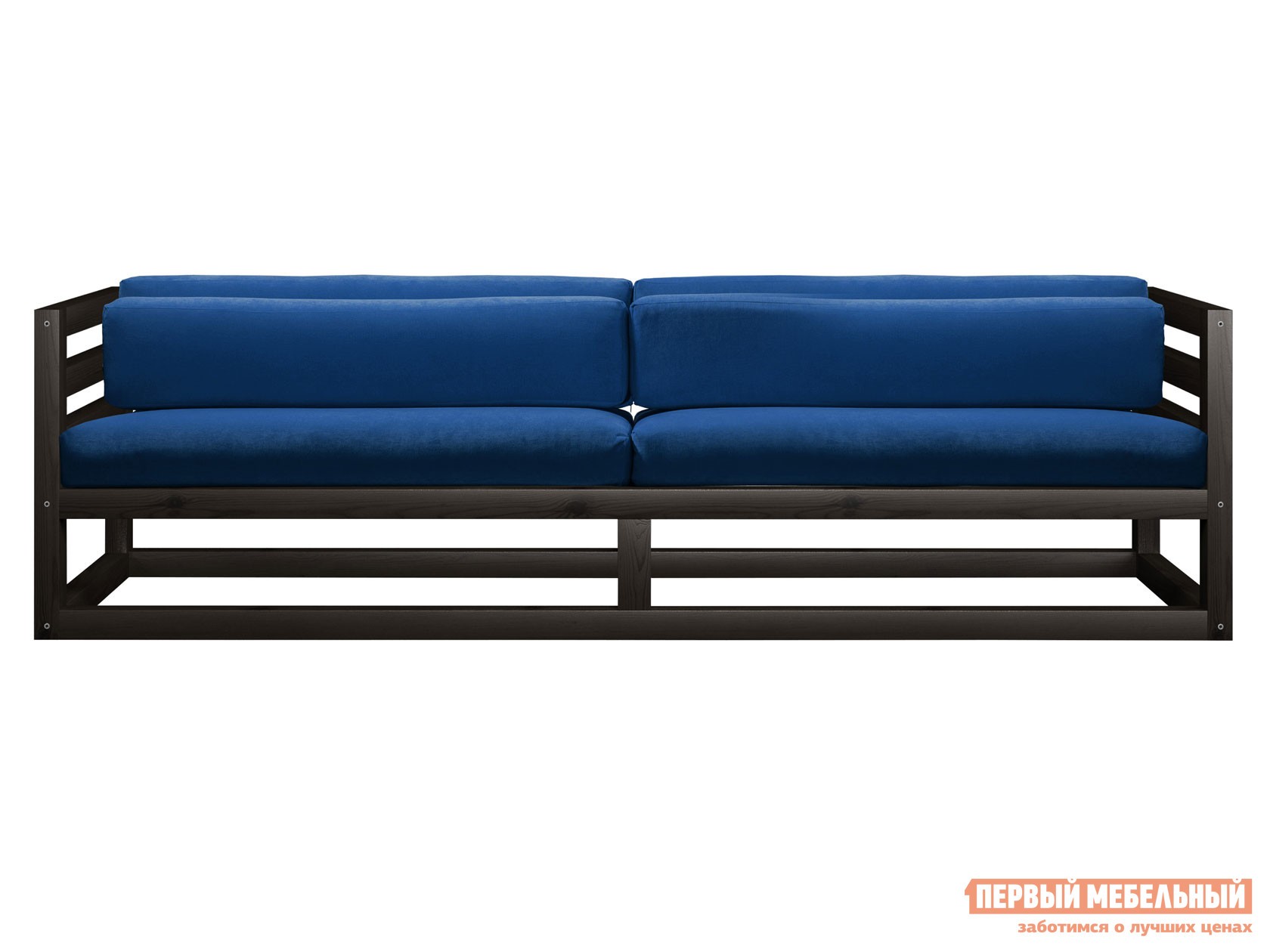Прямой диван  Магнус Венге, Синий, вельвет