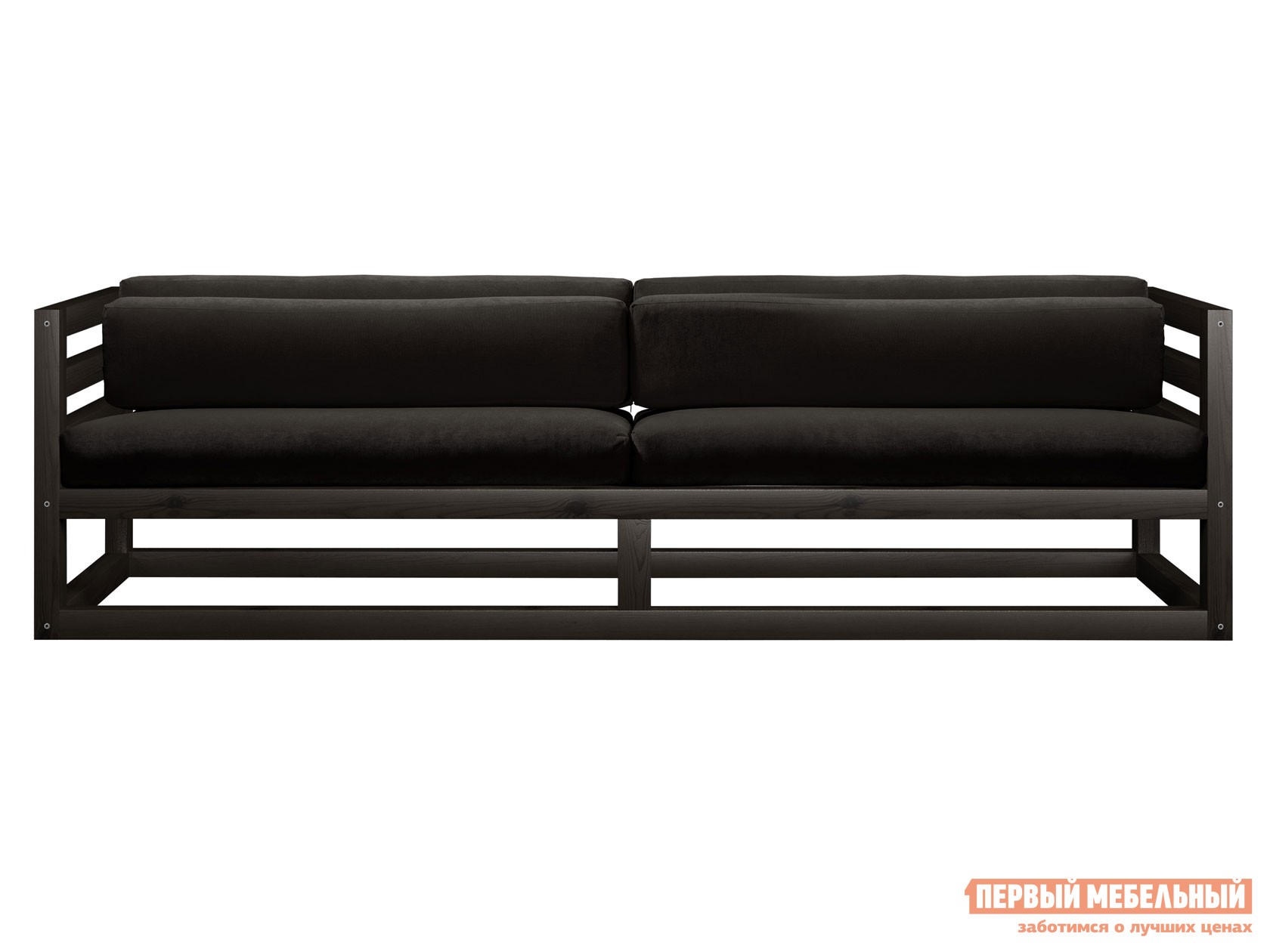 Прямой диван  Магнус Венге, Черный, вельвет