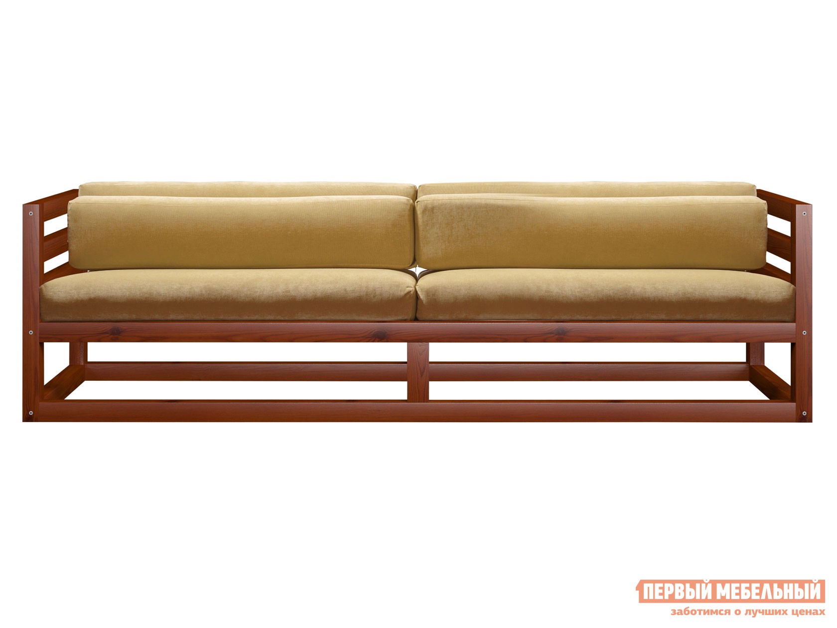 Прямой диван  Магнус Вишня, Бежевый, вельвет