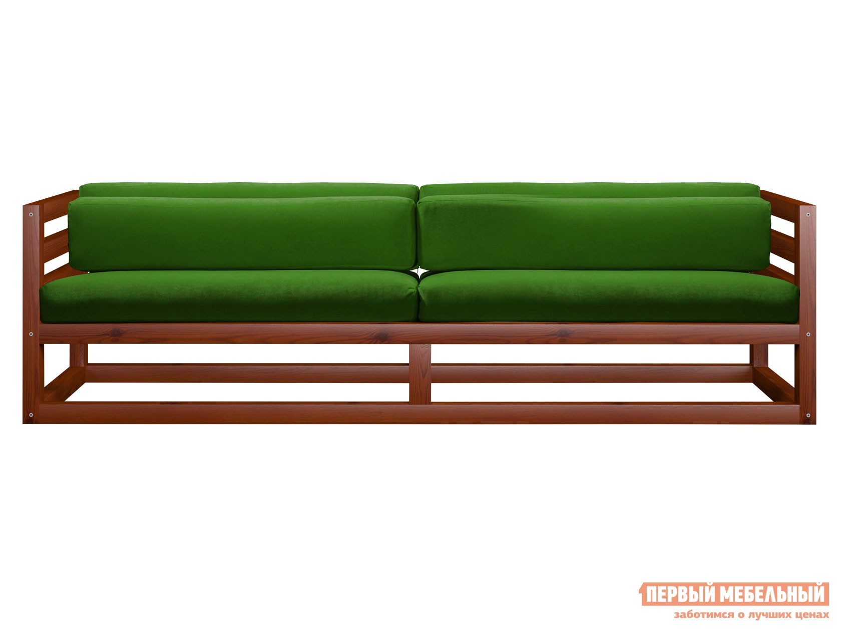 Прямой диван  Магнус Вишня, Зеленый, вельвет