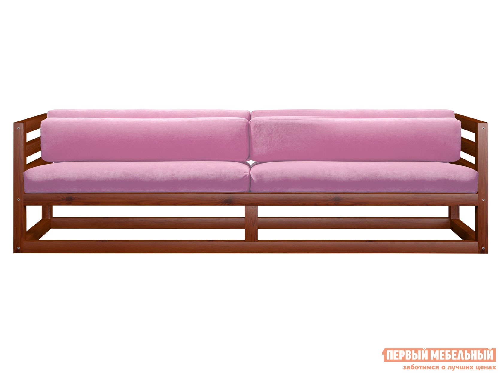 Прямой диван  Магнус Вишня, Розовый, вельвет