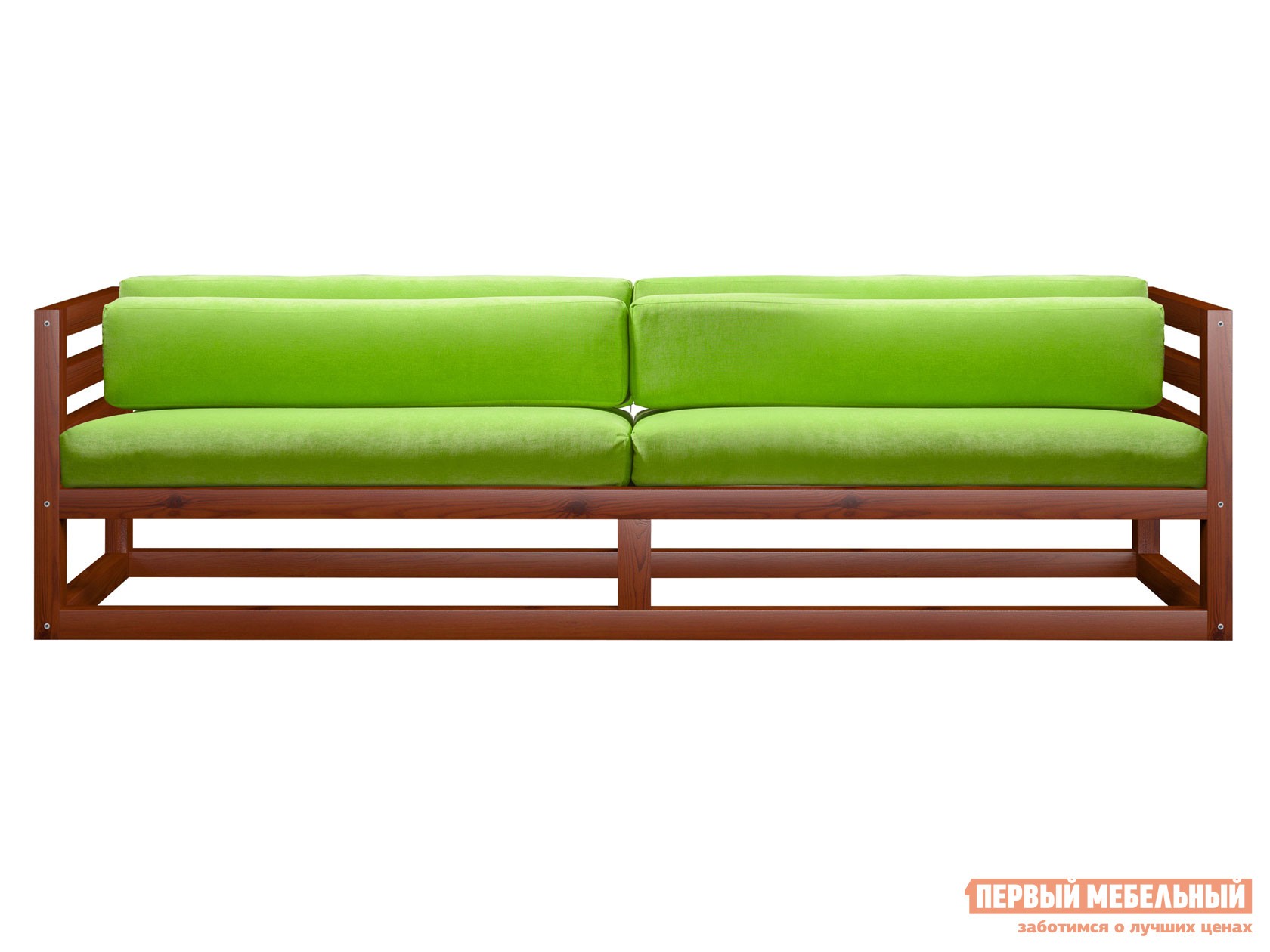 Прямой диван  Магнус Вишня, Салатовый, вельвет