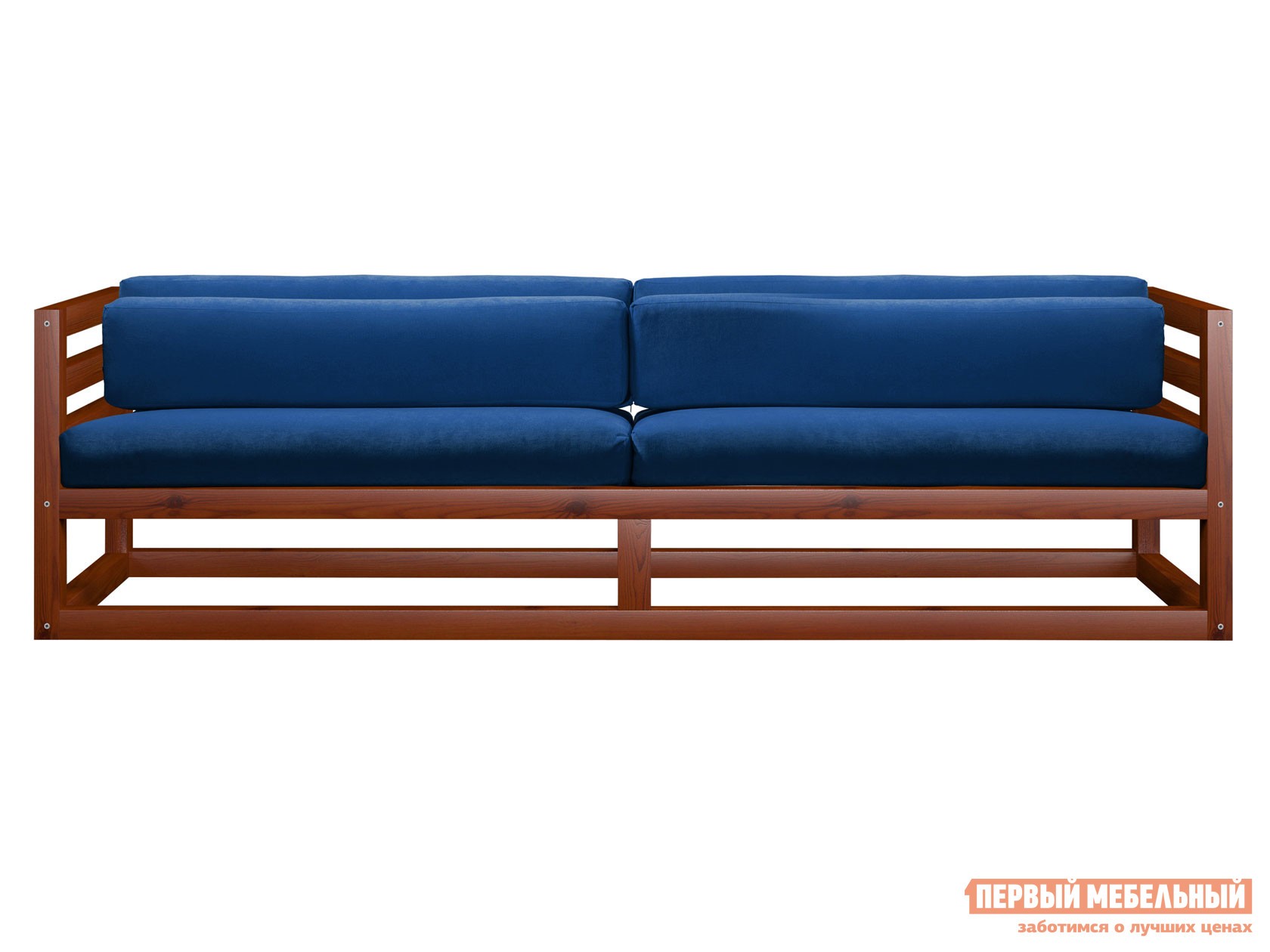 Прямой диван  Магнус Вишня, Синий, вельвет