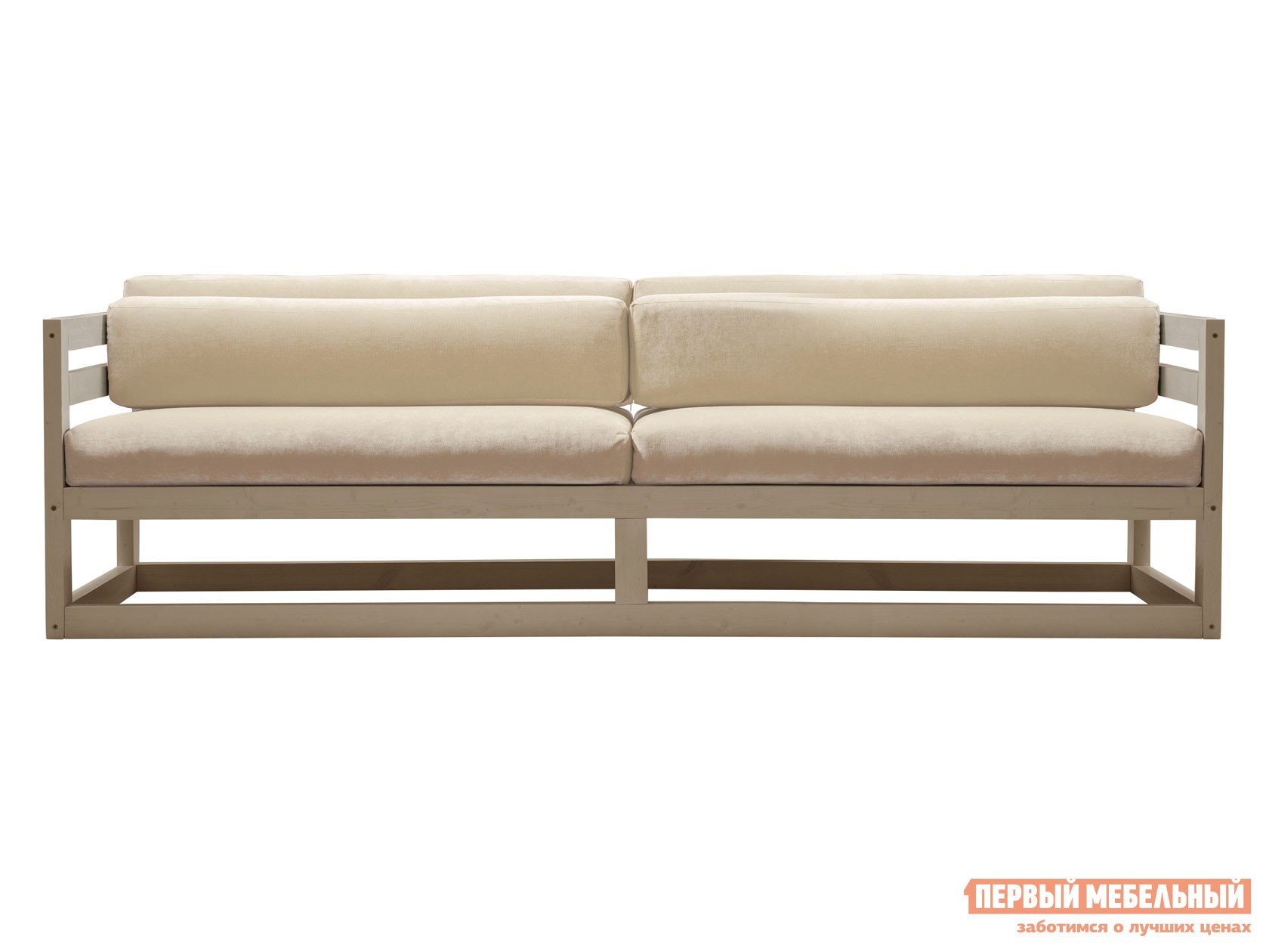 Прямой диван  Магнус Дуб беленый, Белый, вельвет