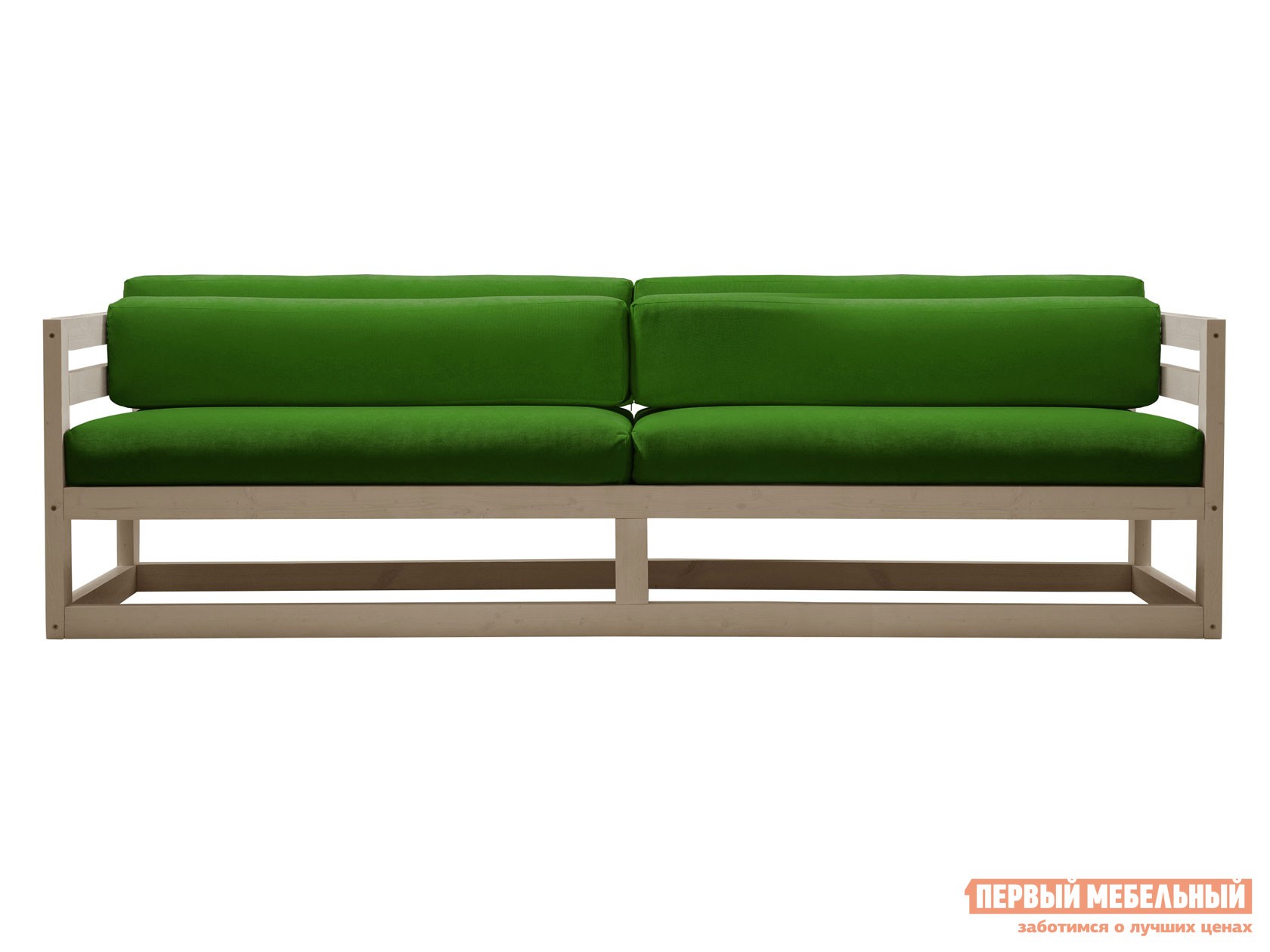 Прямой диван  Магнус Дуб беленый, Зеленый, вельвет