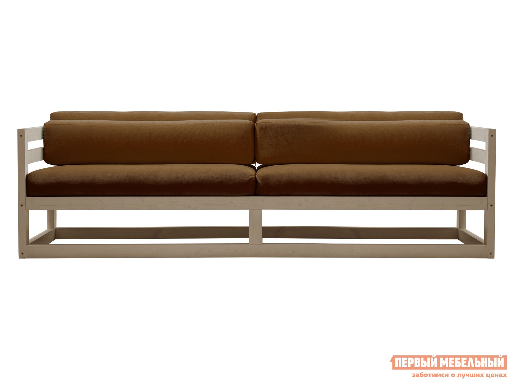 Прямой диван  Магнус Дуб беленый, Коричневый, вельвет