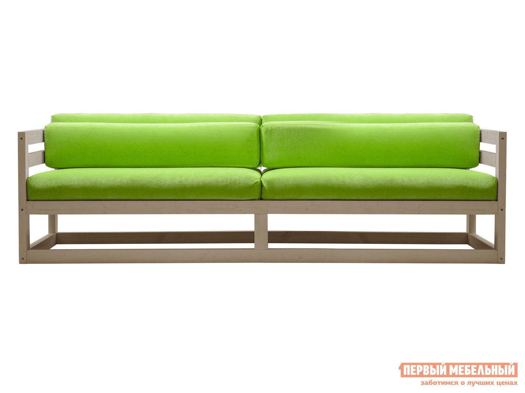 Прямой диван  Магнус Дуб беленый, Салатовый, вельвет
