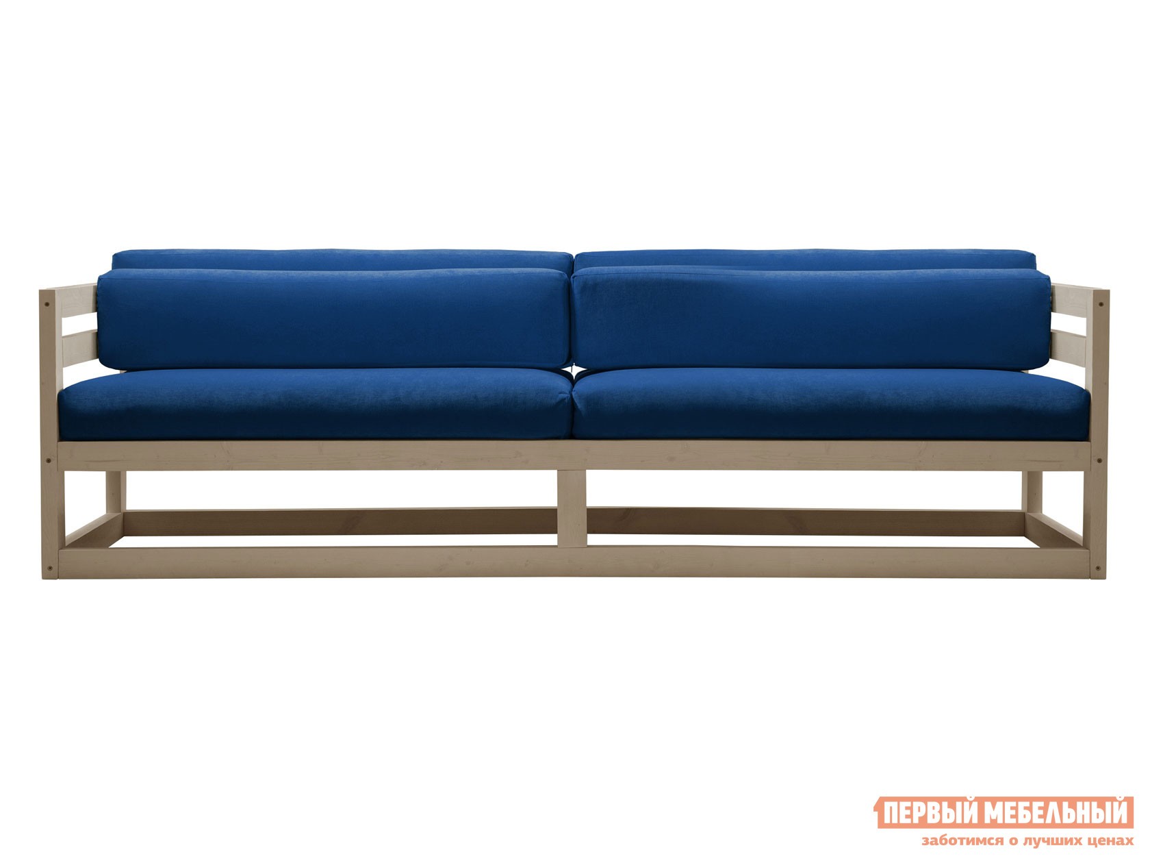 Прямой диван  Магнус Дуб беленый, Синий, вельвет
