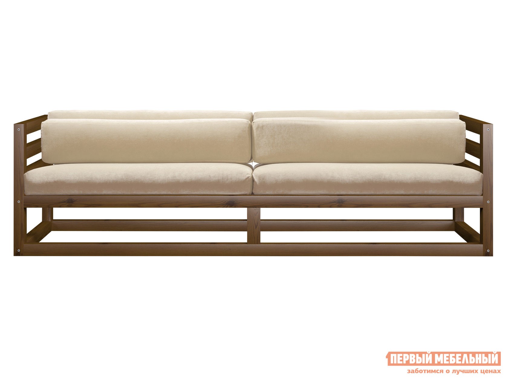 Прямой диван  Магнус Орех, Белый, вельвет