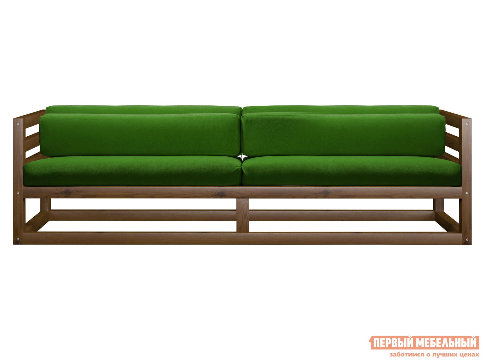 Прямой диван  Магнус Орех, Зеленый, вельвет