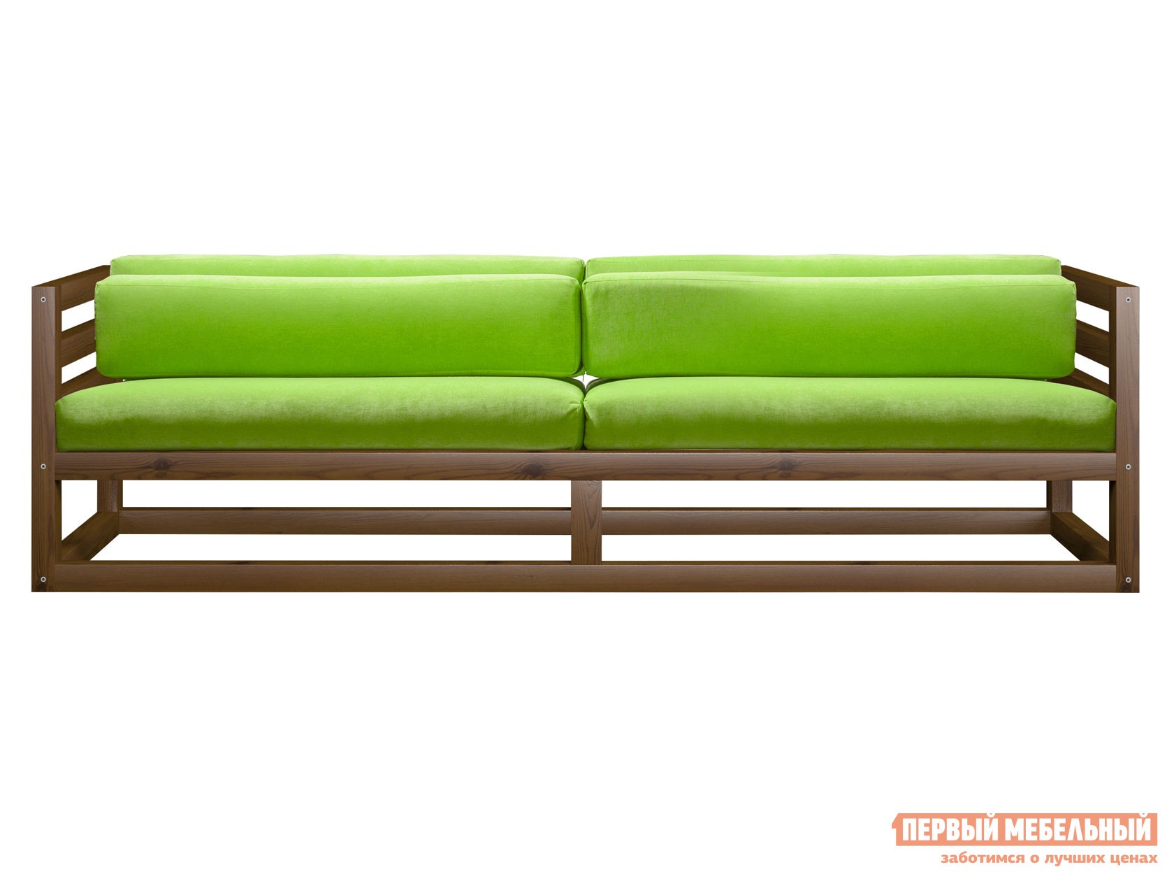 Прямой диван  Магнус Орех, Салатовый, вельвет