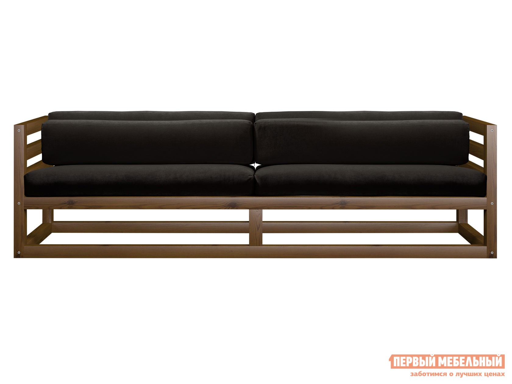 Прямой диван  Магнус Орех, Черный, вельвет