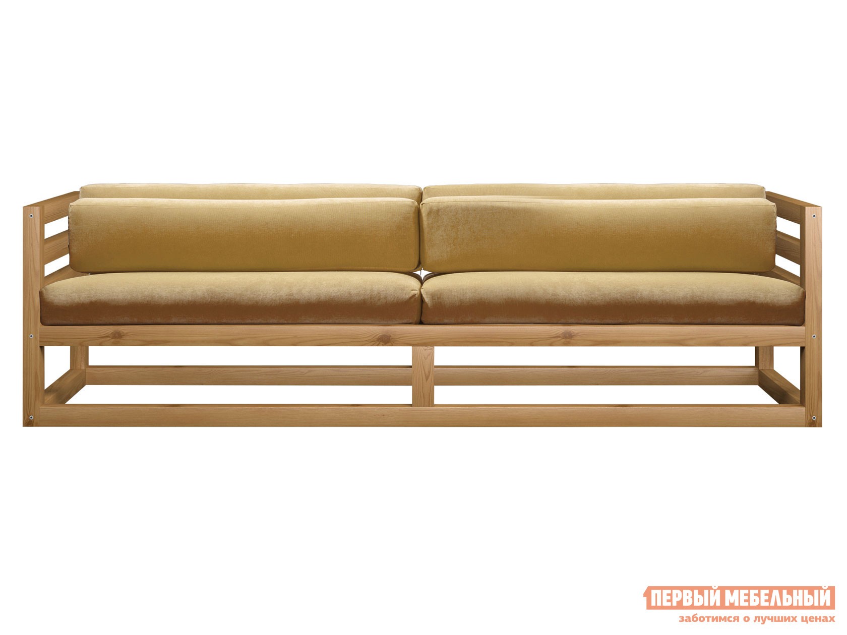 Прямой диван  Магнус Сосна натуральная, Бежевый, вельвет