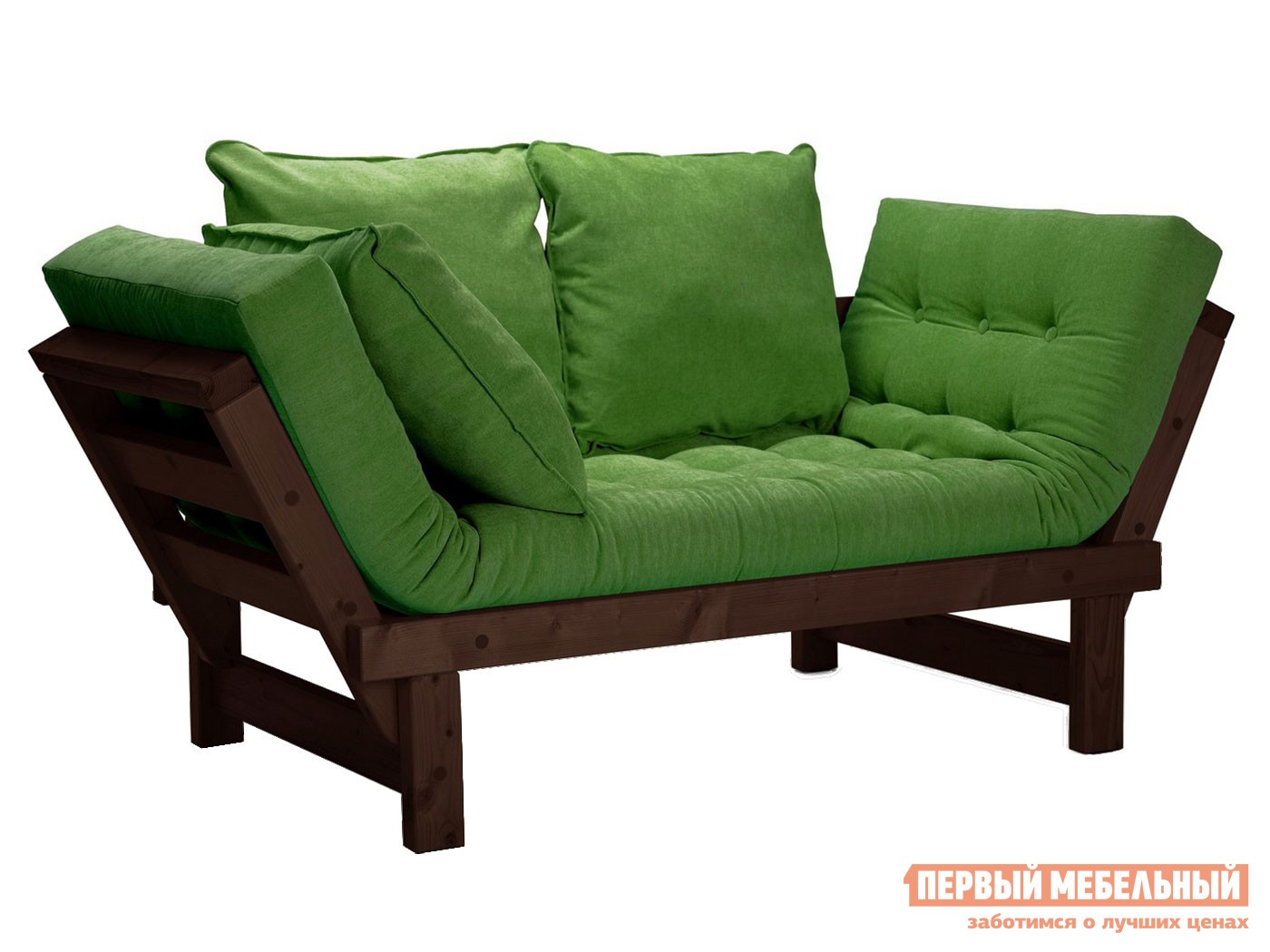 Прямой диван  Свен Бук, Венге, Зеленый, вельвет