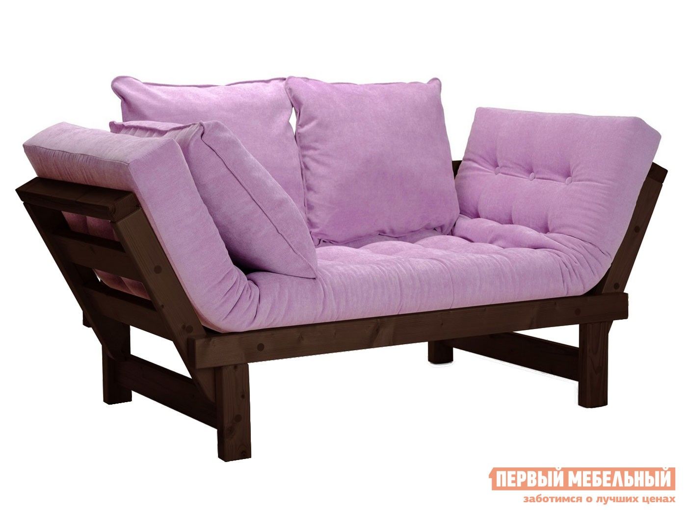 Прямой диван  Свен Венге, Сиреневый, вельвет, Сосна