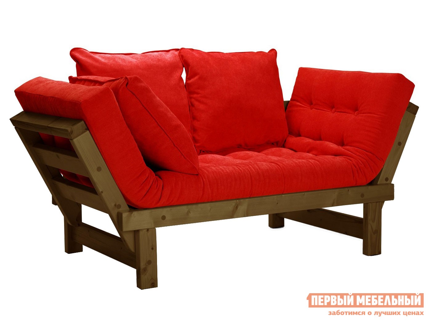 Прямой диван  Свен Бук, Орех, Красный, вельвет