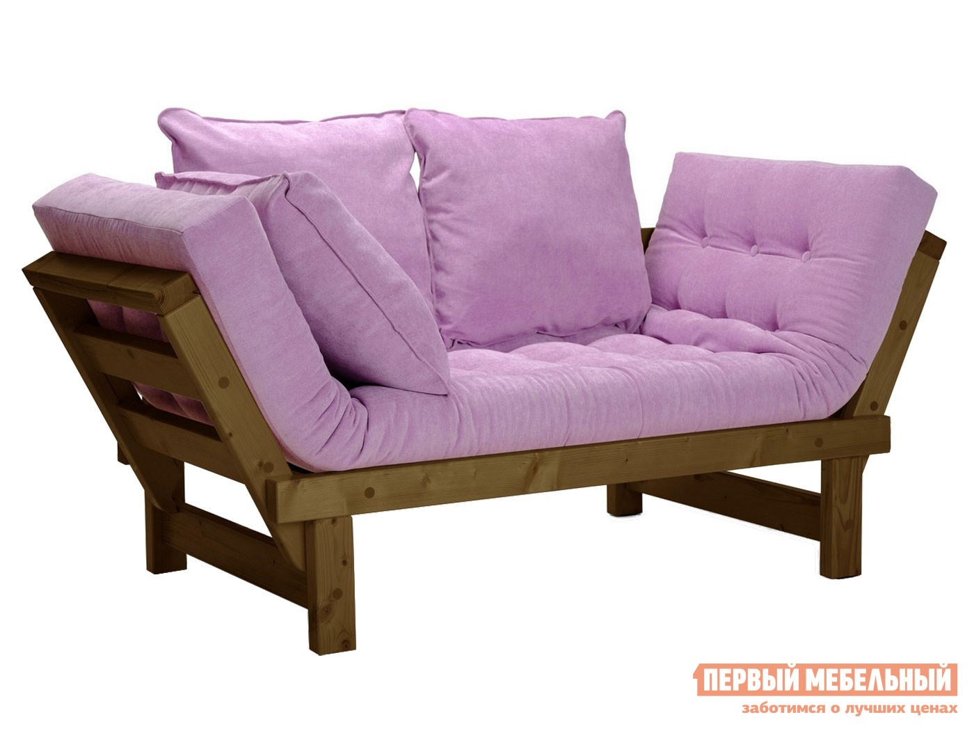 Прямой диван  Свен Орех, Сиреневый, вельвет, Сосна