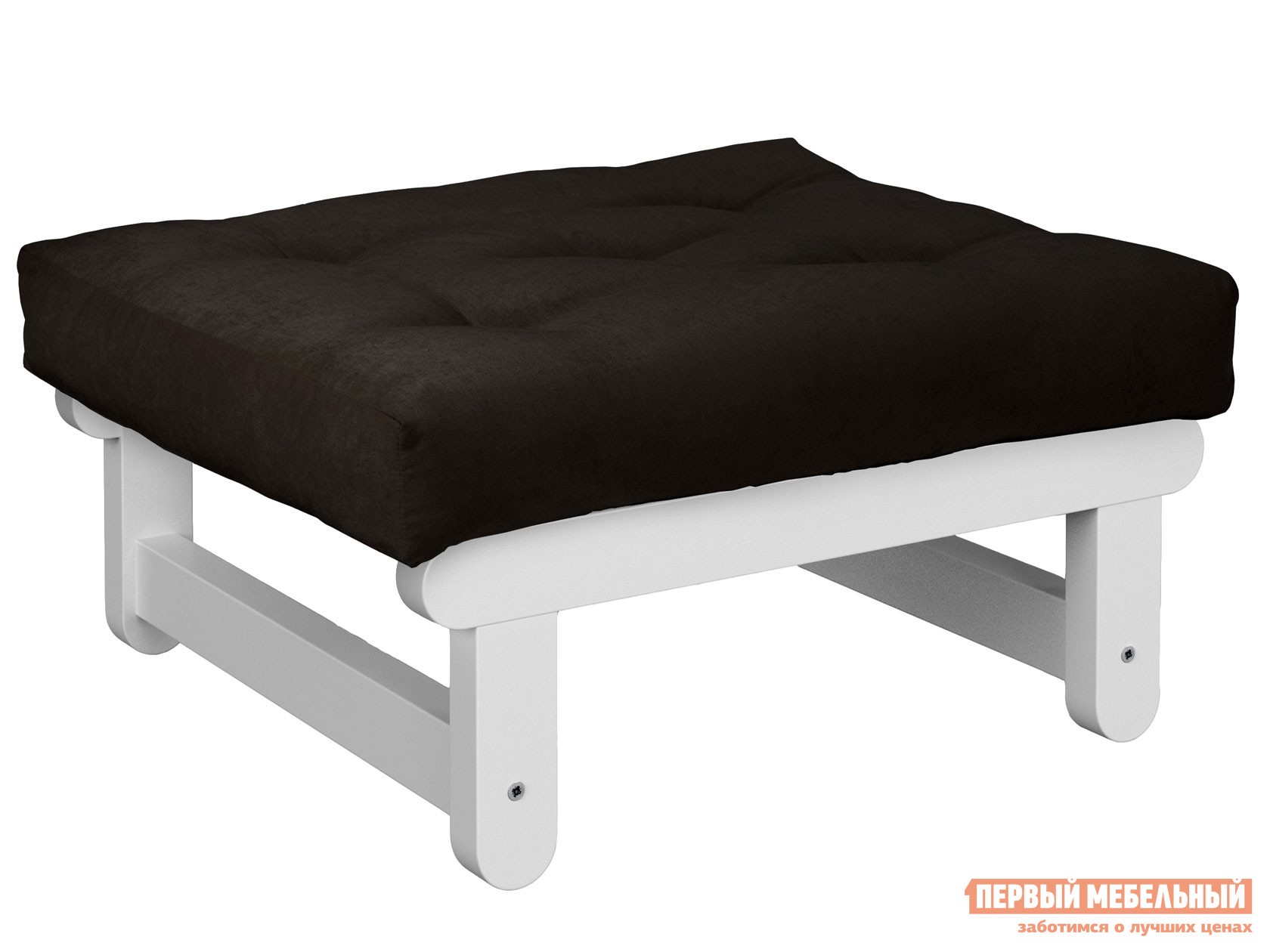 Пуфик  Сламбер П Белая эмаль, Черный, вельвет