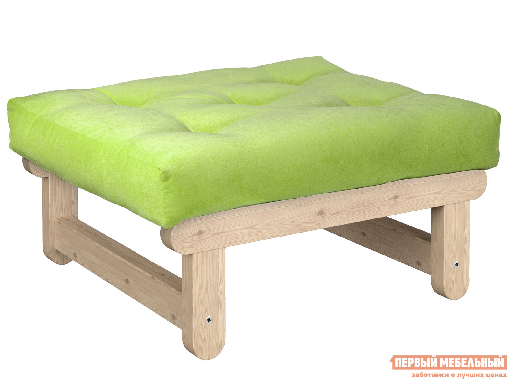 Пуфик  Сламбер П Сосна натуральная, Салатовый, вельвет