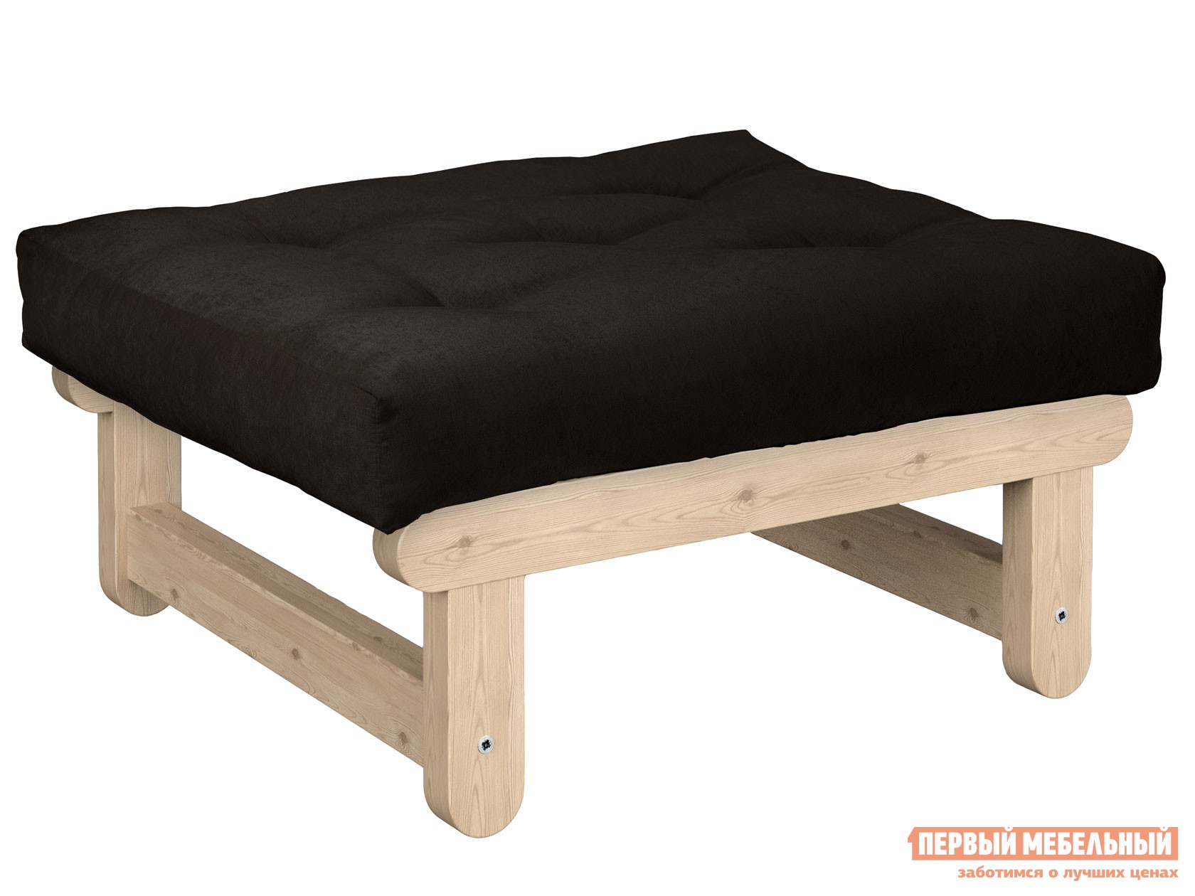 Пуфик  Сламбер П Сосна натуральная, Черный, вельвет