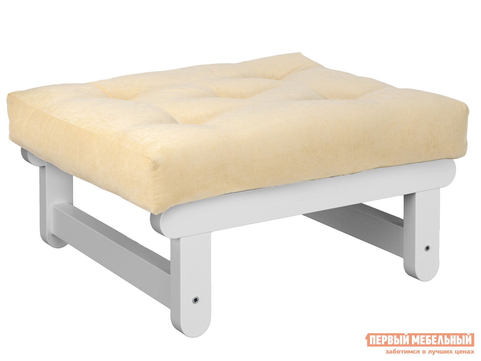 Пуфик  Сламбер П Белая эмаль, Белый, вельвет