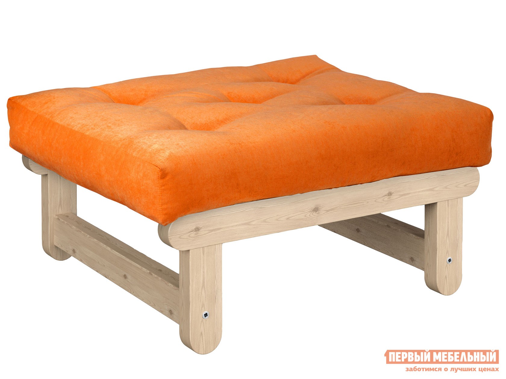 Пуфик  Сламбер П Сосна натуральная, Оранжевый, вельвет