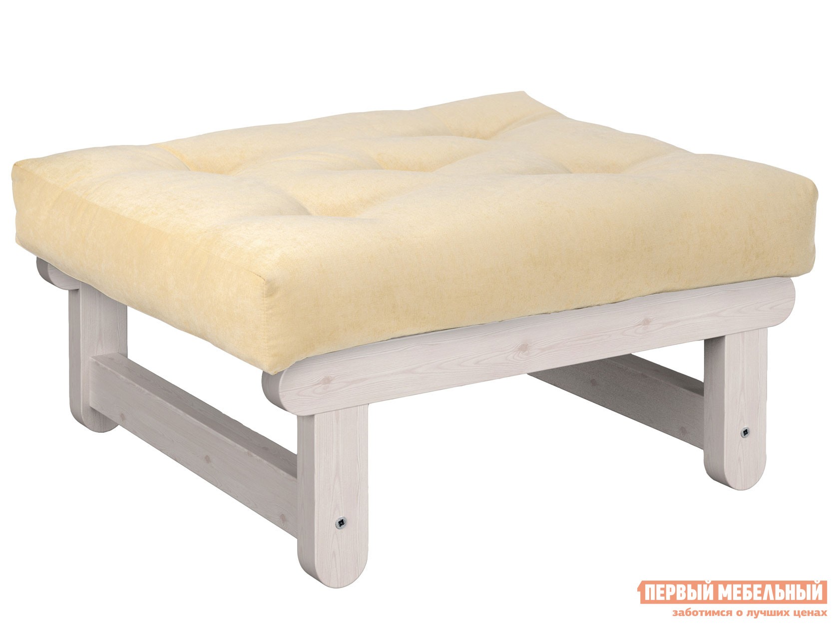 Пуфик  Сламбер П Дуб беленый, Белый, вельвет