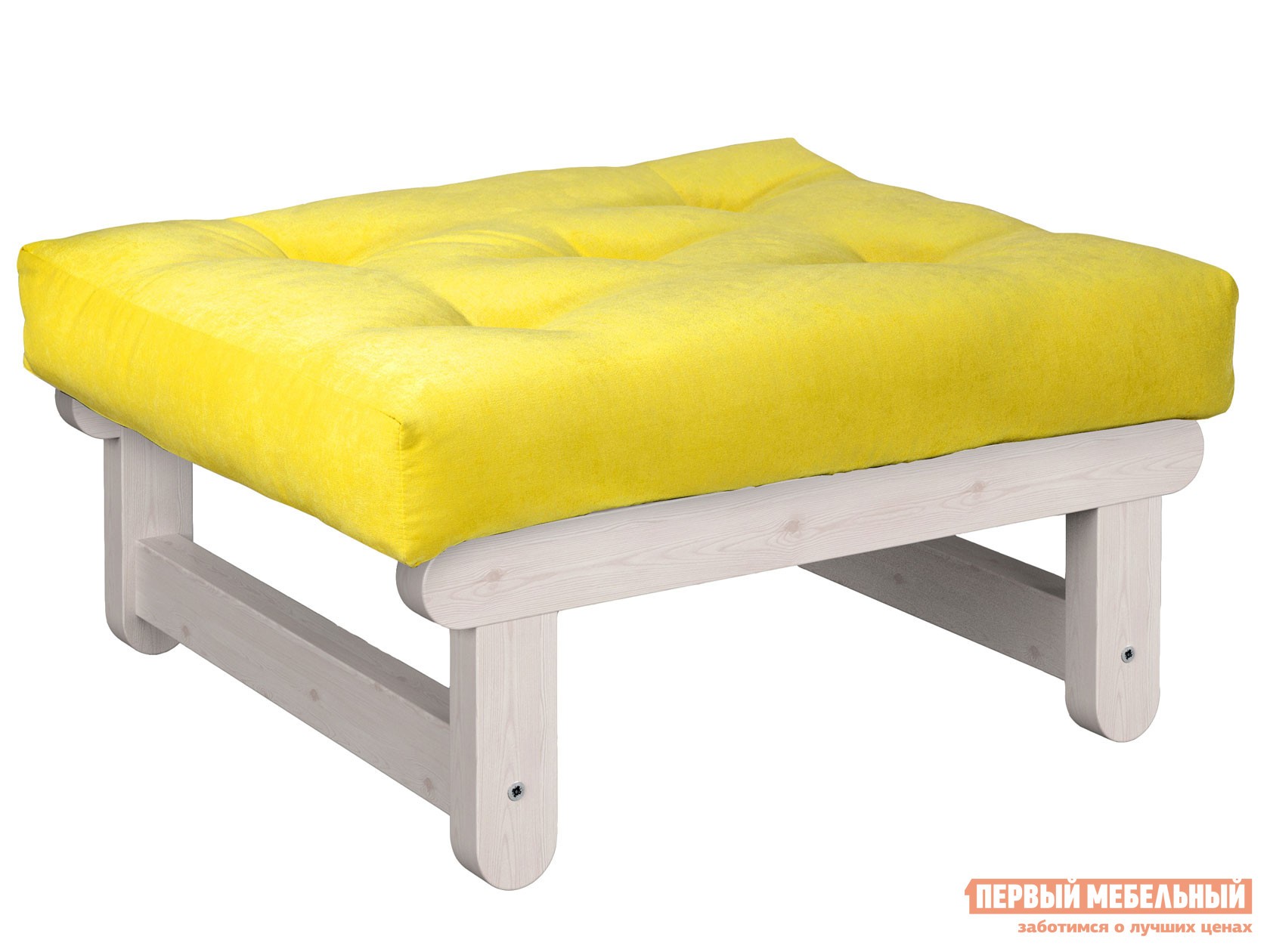 Пуфик  Сламбер П Дуб беленый, Лимонный, вельвет