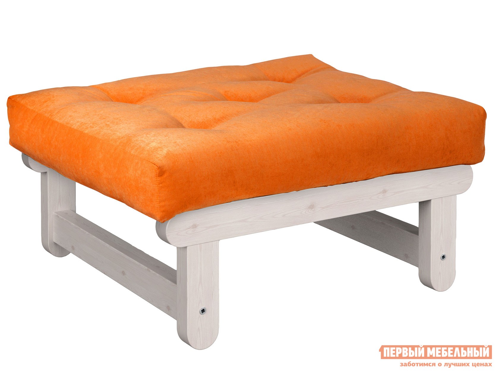 Пуфик  Сламбер П Дуб беленый, Оранжевый, вельвет