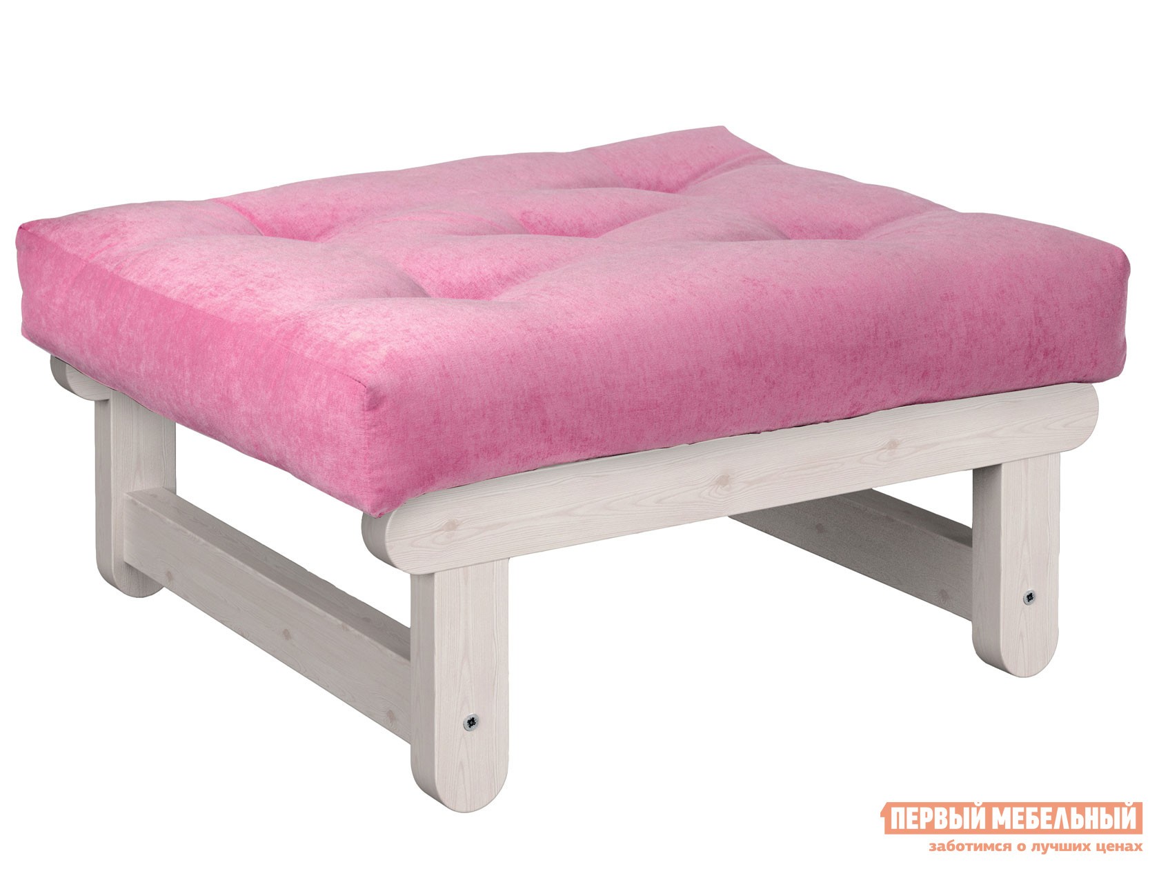 Пуфик  Сламбер П Дуб беленый, Розовый, вельвет