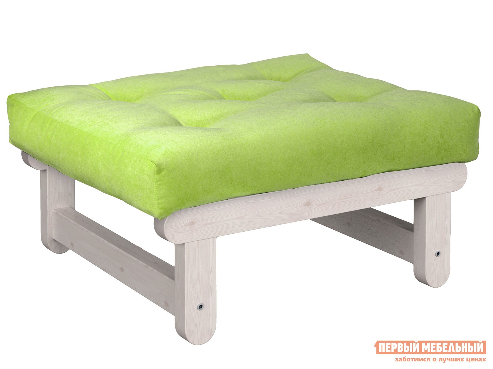 Пуфик  Сламбер П Дуб беленый, Салатовый, вельвет