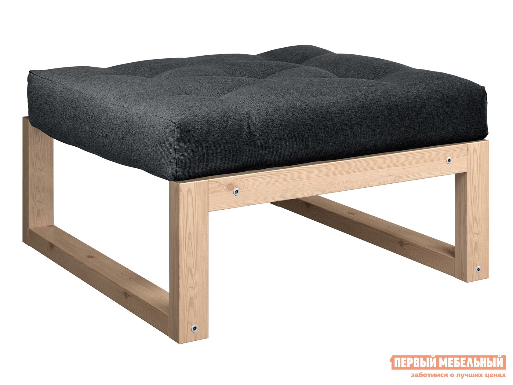 Пуфик  Амбер П Сосна натуральная, Черный, рогожка