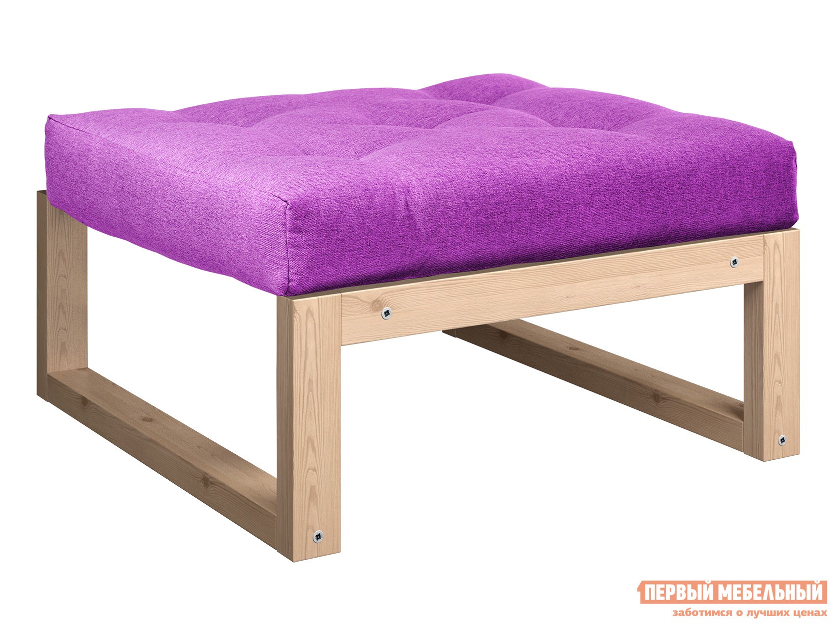 Пуфик  Амбер П Фиолетовый, рогожка, Сосна натуральная