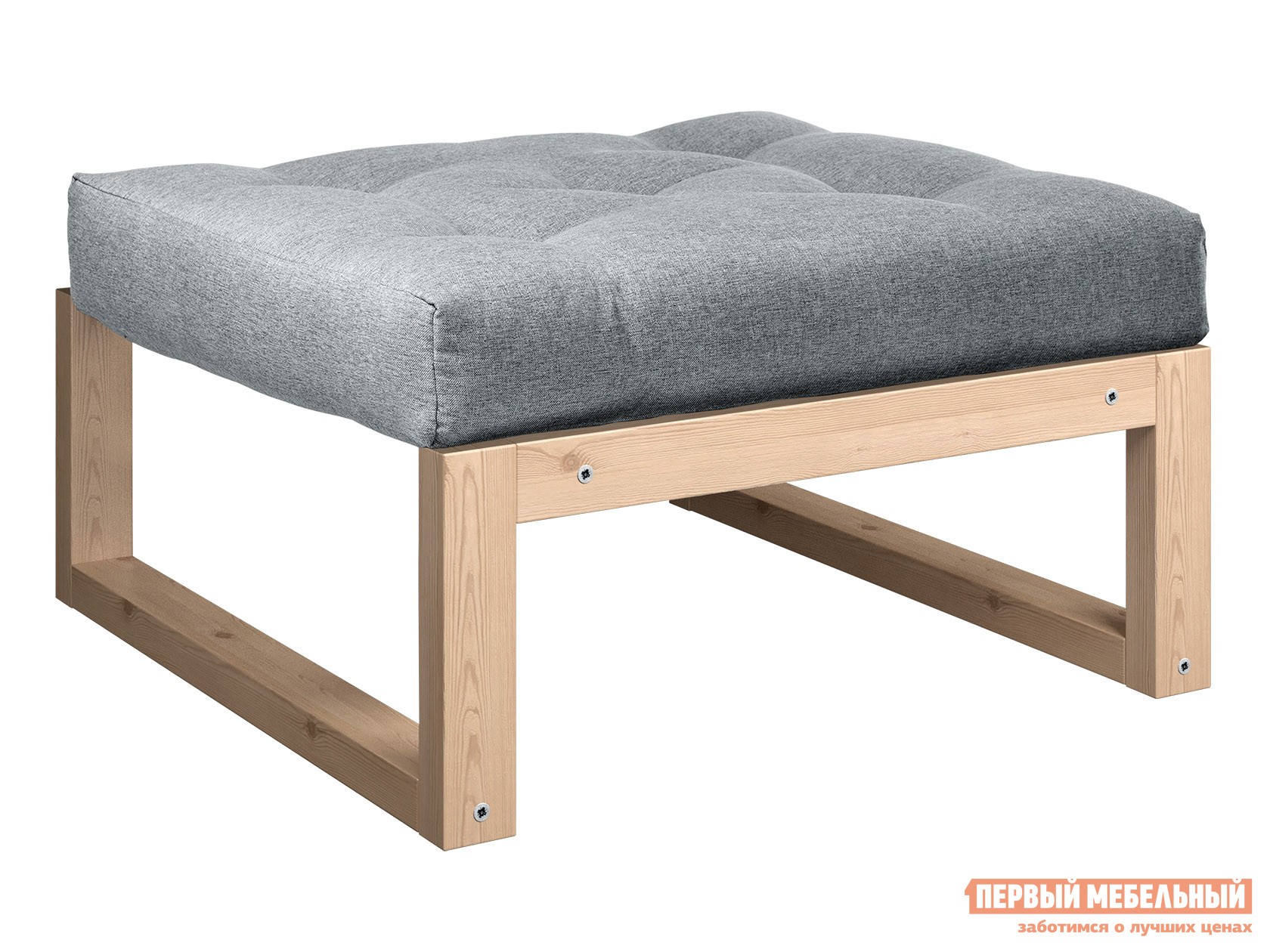 Пуфик  Амбер П Сосна натуральная, Серый, рогожка