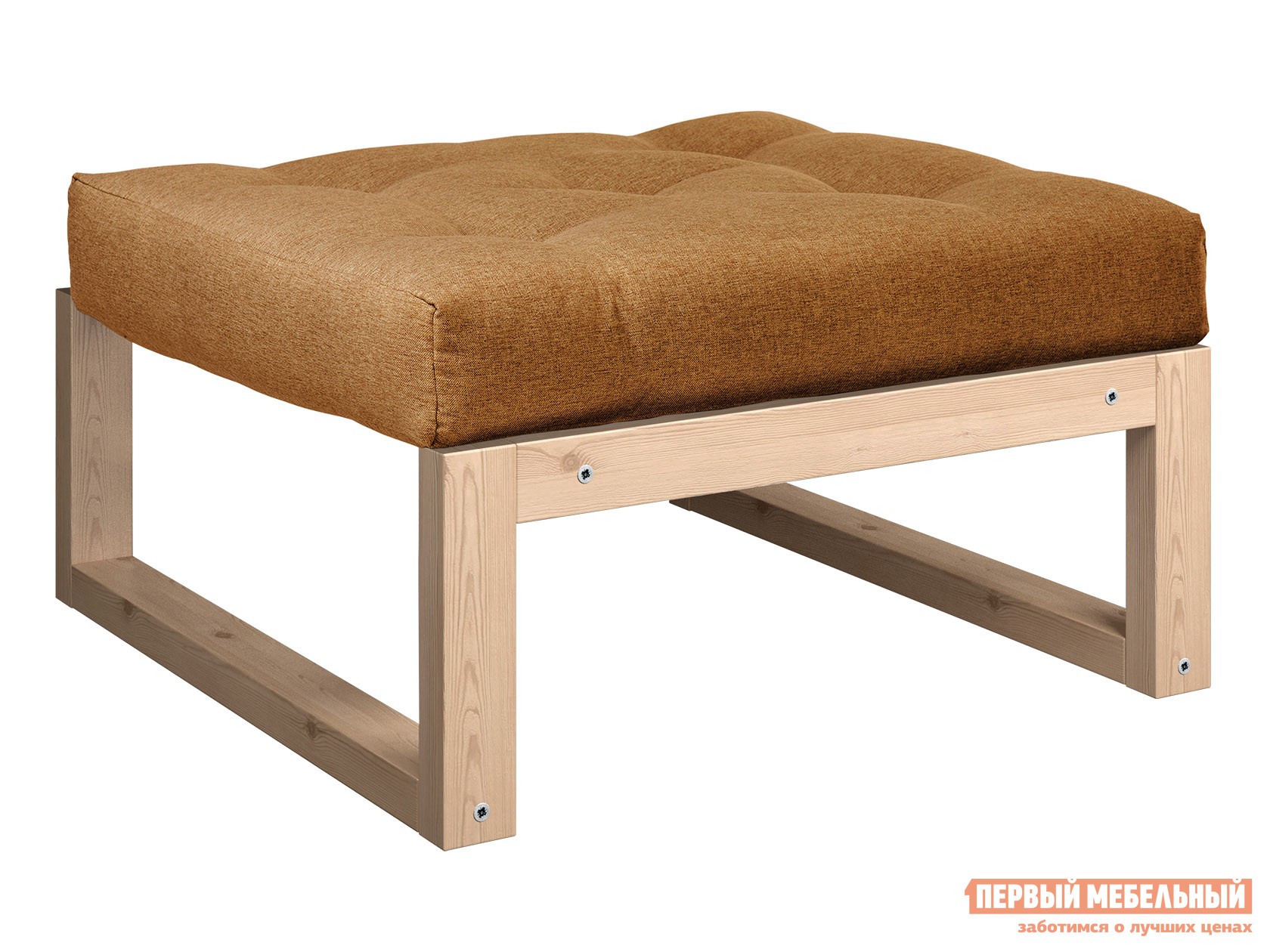 Пуфик  Амбер П Коричневый, рогожка, Сосна натуральная