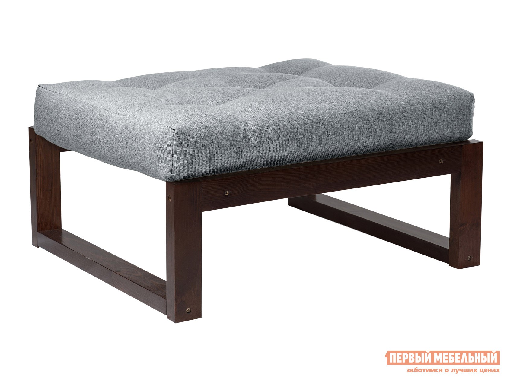 Пуфик  Амбер П Серый, рогожка, Орех