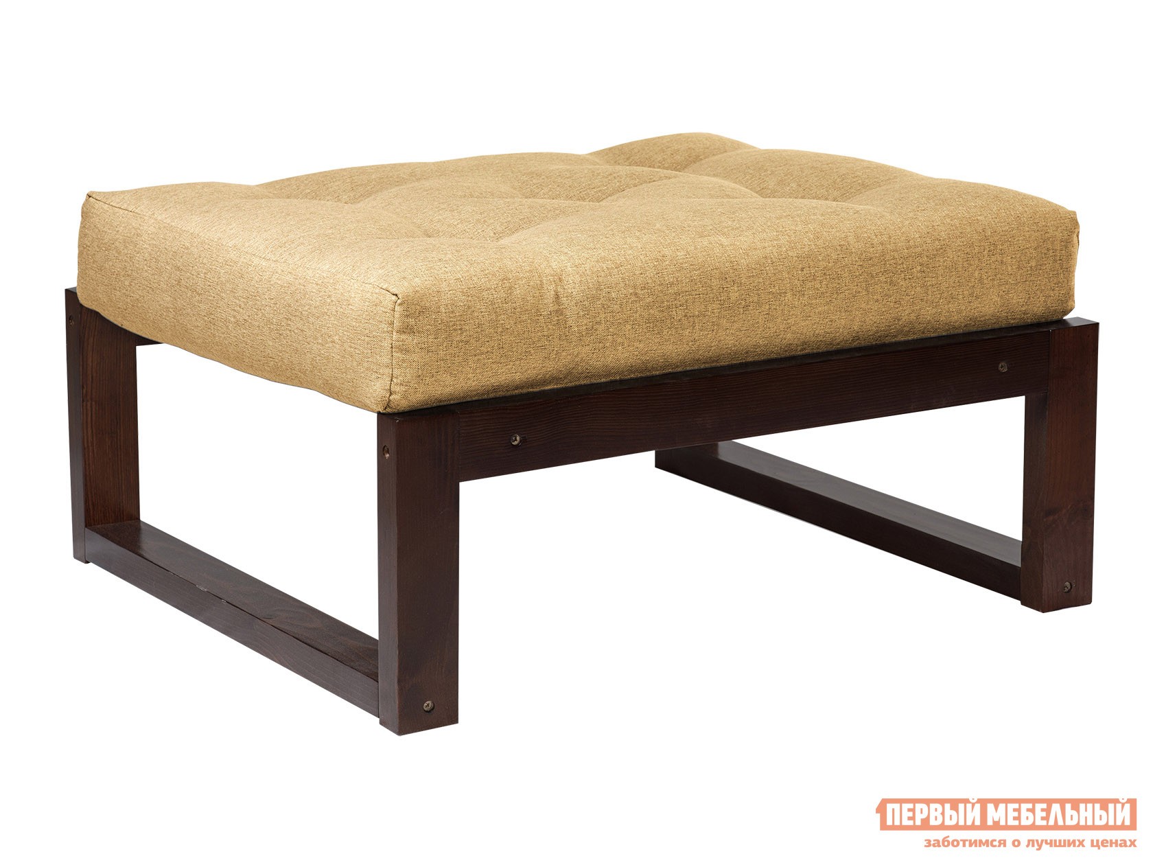 Пуфик  Амбер П Бежевый, рогожка, Орех