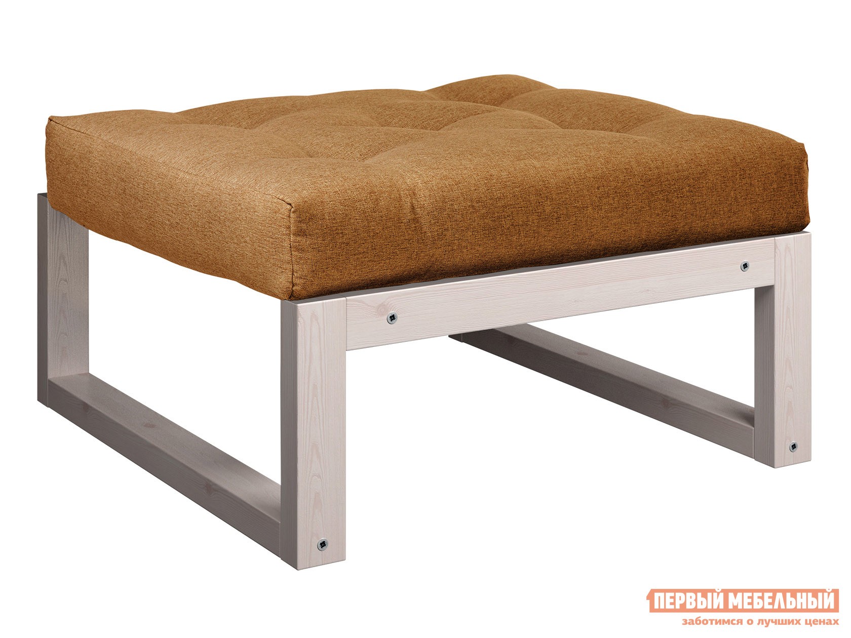 Пуфик  Амбер П Коричневый, рогожка, Дуб беленый