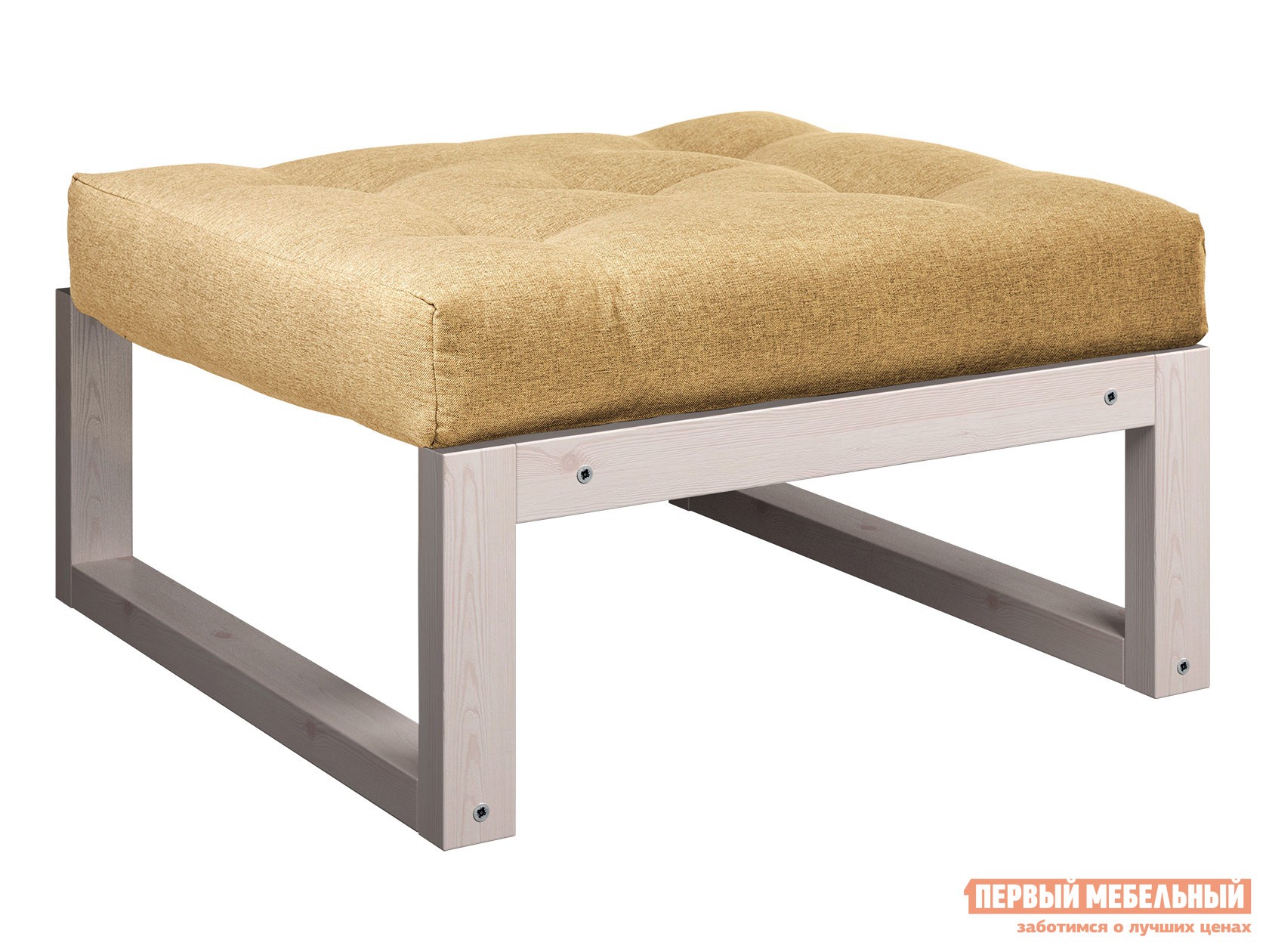 Пуфик  Амбер П Бежевый, рогожка, Дуб беленый